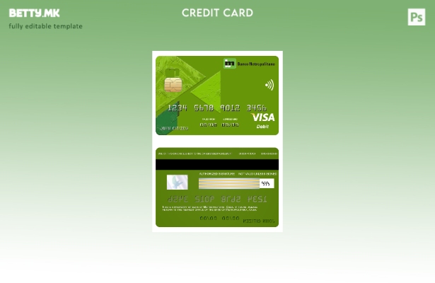 Шаблон за виза картичка за банка во модерен стил Куба Метрополитано